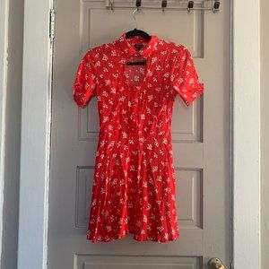 Mini F21 red Floral Dress
